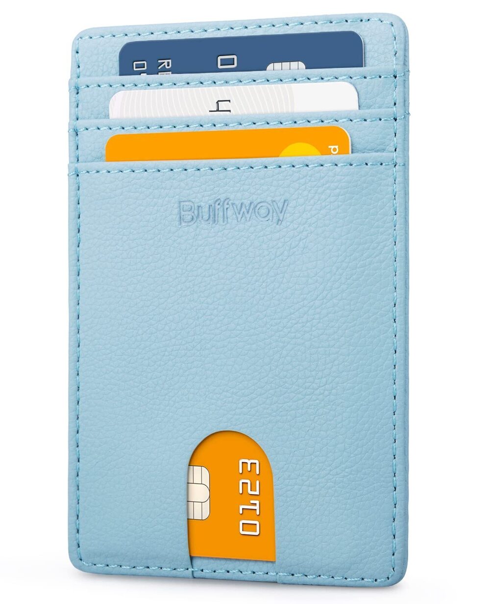2990 Slim Wallet, Minimalist Thin Front Pocket Leather Credit Card Holder